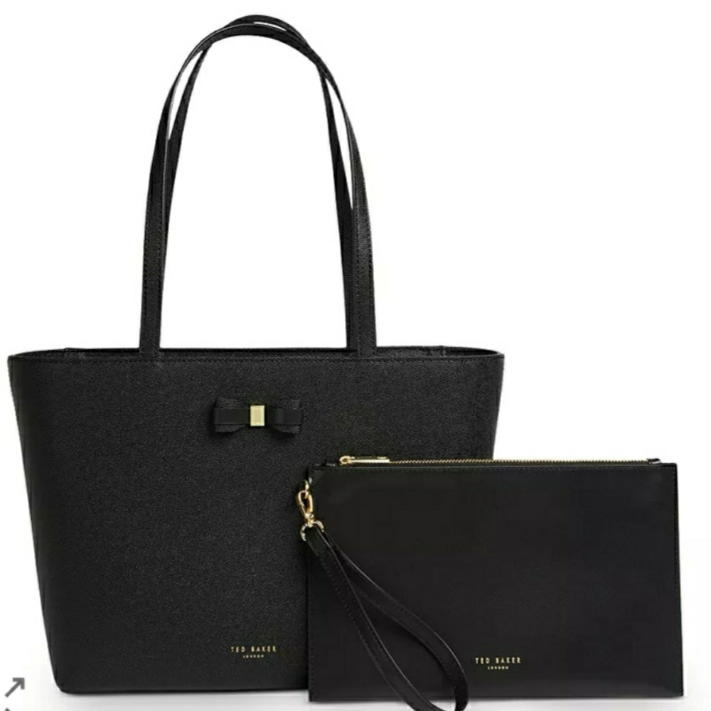 Ted Baker Elegant Black Tote and Clutch Set